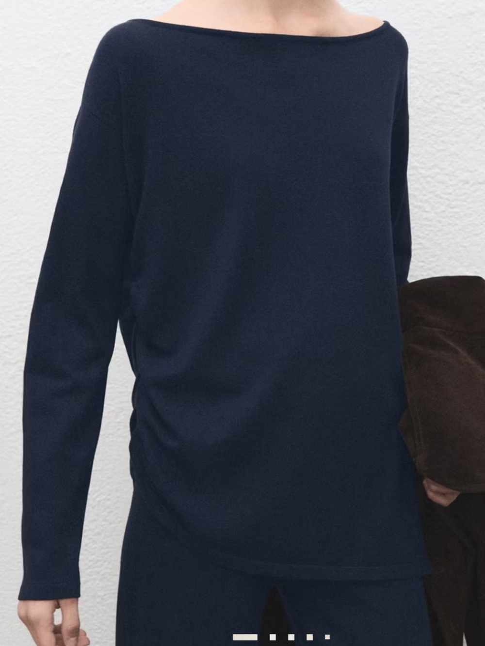 Mango Women's Long-Sleeve Boatneck Top - Navy BOAT-NECK KNITTED SWEATER 4053